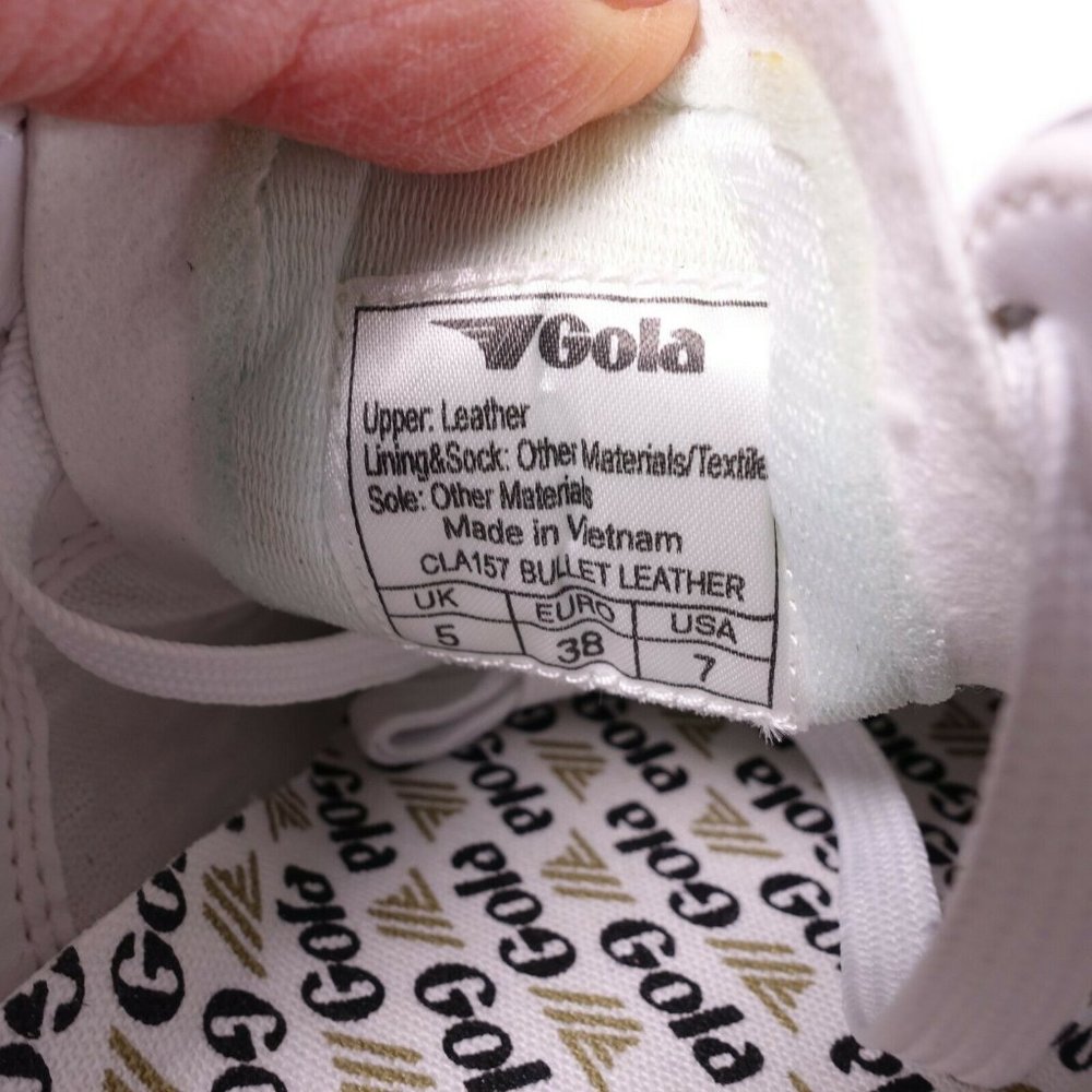 Gola Bullet Leather Sneakers CLA157 White/Navy - Picture 8 of 12